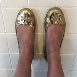 Tory Burch Gold Flats